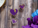 Storm Heart with Glitter Lightning Bolt Pin Storm Heart with Glitter Lightning Bolt Pin