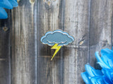Storm Cloud with Glitter Lightning Bolt Pin Storm Cloud with Glitter Lightning Bolt Pin