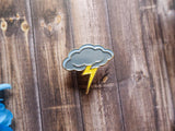 Storm Cloud with Glitter Lightning Bolt Pin Storm Cloud with Glitter Lightning Bolt Pin