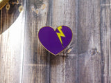 Storm Heart with Glitter Lightning Bolt Pin Storm Heart with Glitter Lightning Bolt Pin