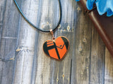 A Hunter's Heart Enamel Pendant Necklace