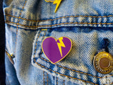Storm Heart with Glitter Lightning Bolt Pin Storm Heart with Glitter Lightning Bolt Pin