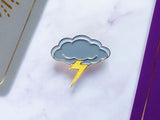 Storm Cloud with Glitter Lightning Bolt Pin Storm Cloud with Glitter Lightning Bolt Pin