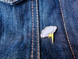 Storm Cloud with Glitter Lightning Bolt Pin Storm Cloud with Glitter Lightning Bolt Pin