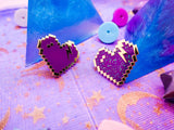 Pixel Storm Heart Pins