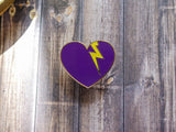 Storm Heart with Glitter Lightning Bolt Pin