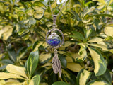 Blue Support Materia Glass Orb Pendant Necklace
