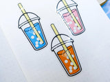 Orb'ies Boba Tea Clear Sticker (5 designs)