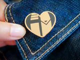 Bronze Ace Hunter's Heart Pin